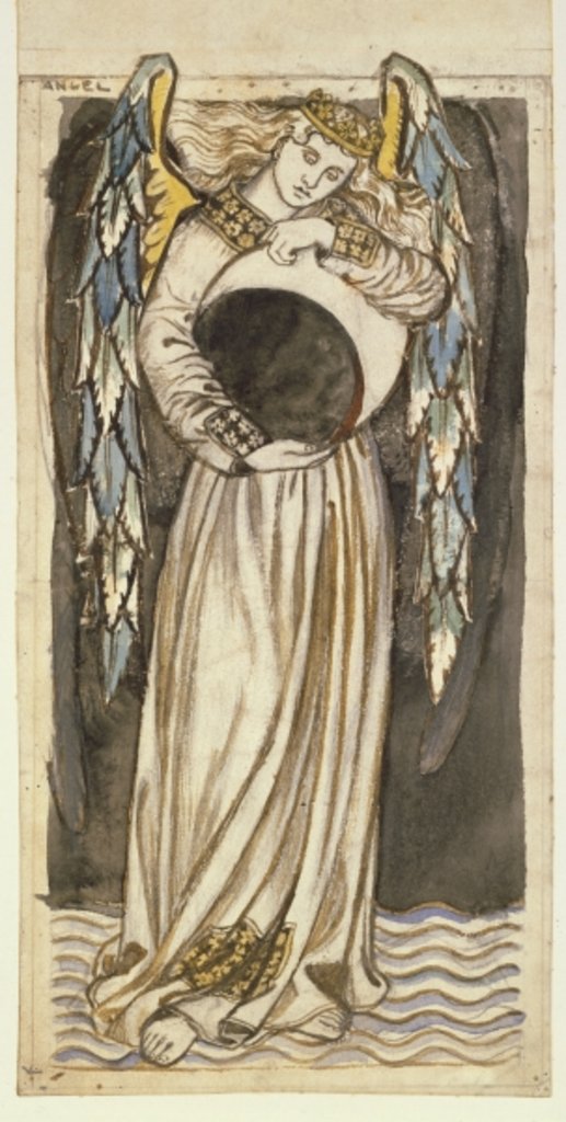 Detail of An Angel Holding a Waning Moon by William Morris