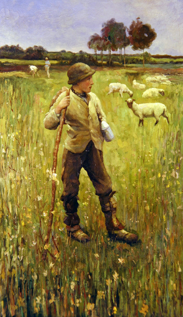 Detail of A Young Shepherd by School Newlyn