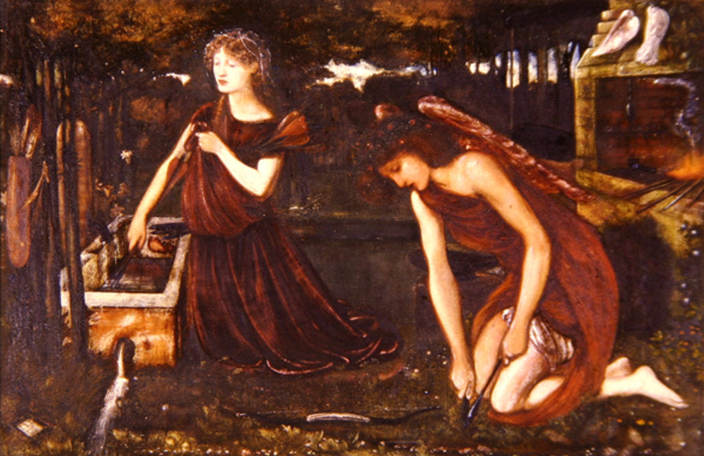 Detail of Cupid's Forge by Edward Coley Burne-Jones