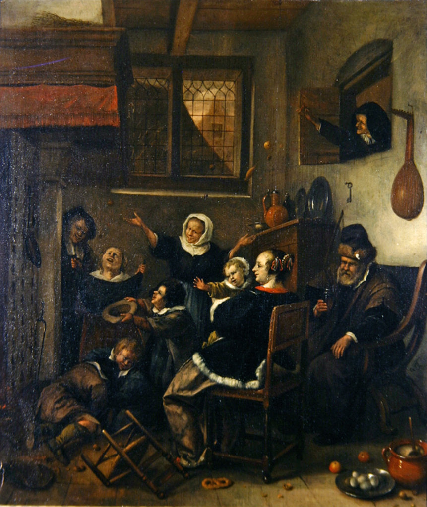 Detail of Interior scene, c.1660-70 by Jan Havicksz. Steen