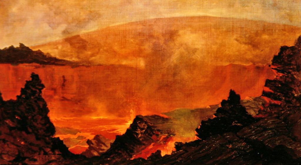 Detail of Volcano in Hawaii, 1888 by Jules Tavernier