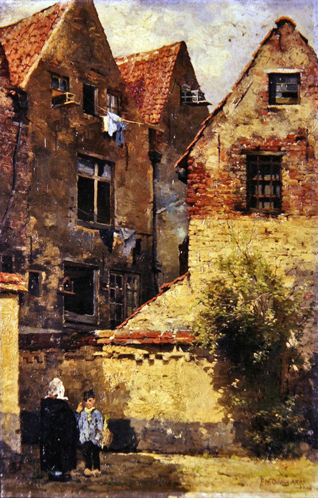 Detail of Sunshine and Shadows, Antwerp, 1883 by Walter Frederick Osborne