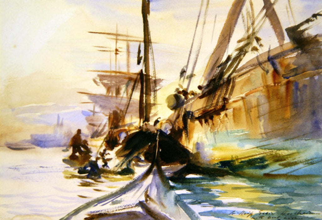 Detail of Unloading Boats in Venice, 1904 by John Singer Sargent