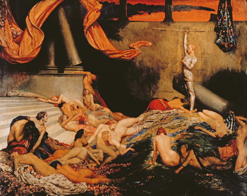 Detail of The Arrested Spear by John Byam Liston Shaw