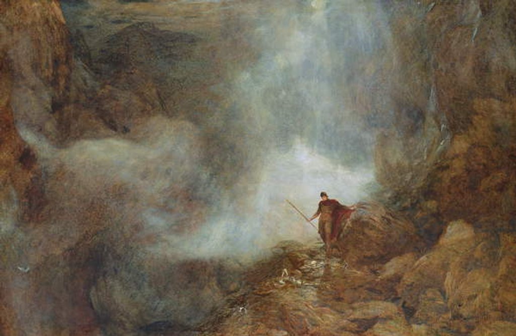 Detail of Arthur in the Gruesome Glen by Henry Clarence Whaite