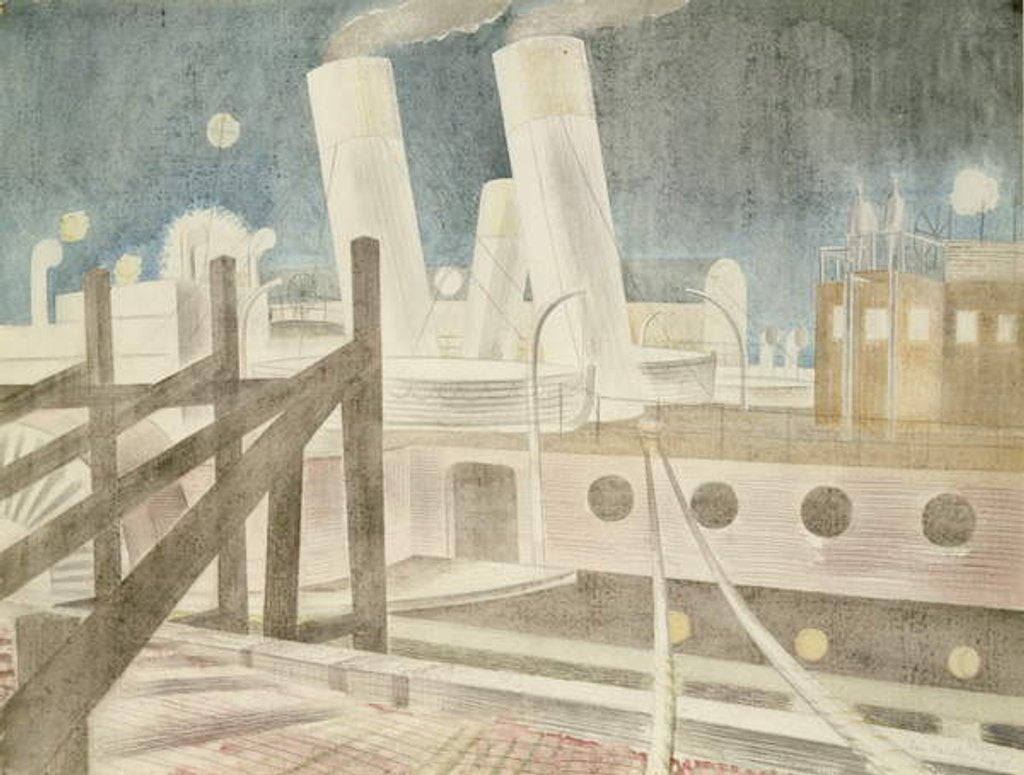 Detail of Brighton Queen at Night, 1935 by Eric Ravilious