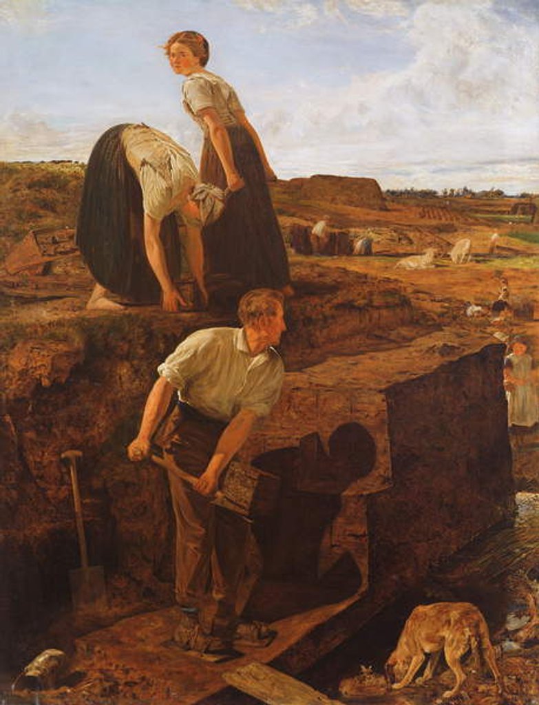Detail of Peat Mining, 1869 by Thomas Wade