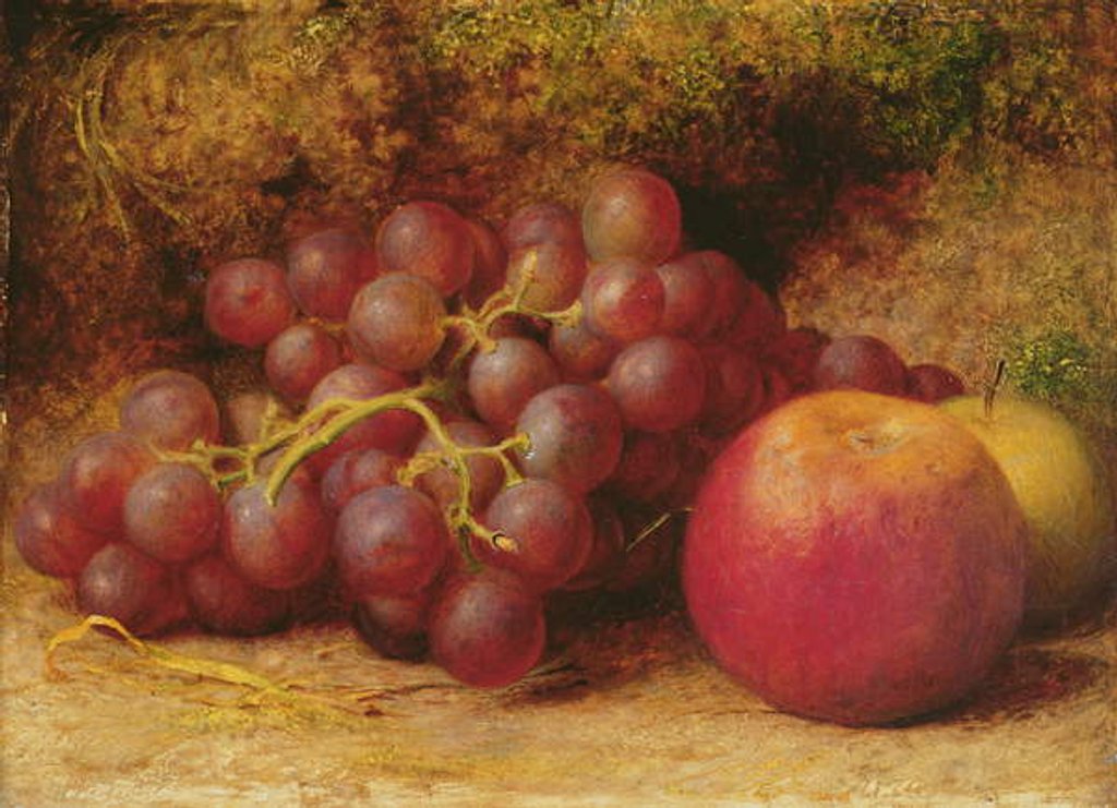 Detail of Still Life with Apples and Grapes, c.1860 by William J. Webbe or Webb