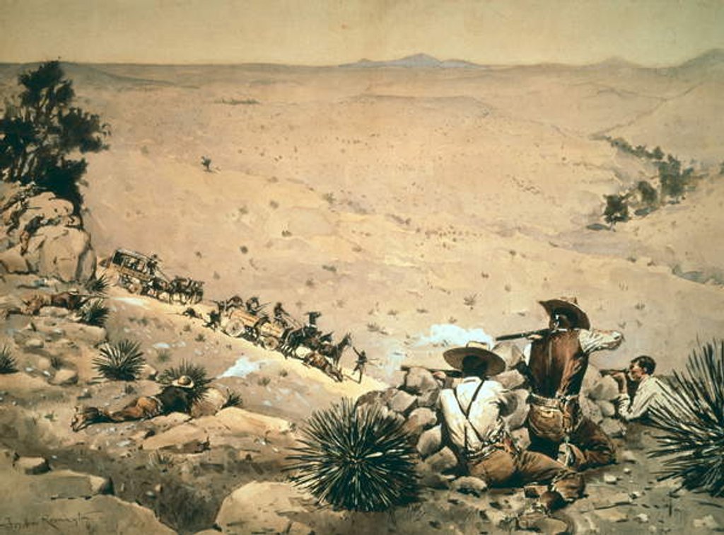 Detail of The Hold Up, c.1900 by Frederic Remington