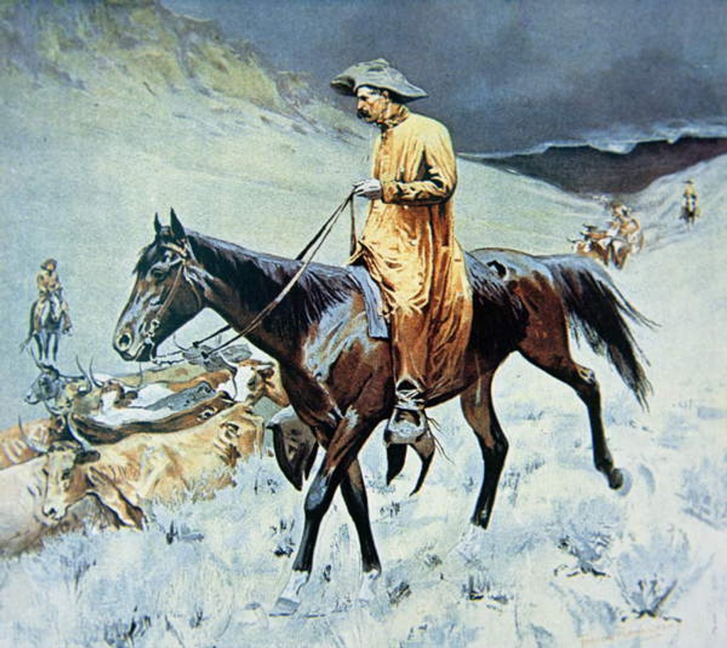 Detail of On The Trail by Frederic Remington