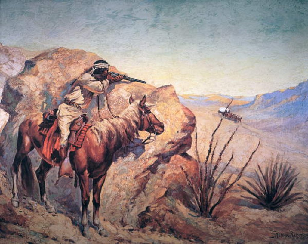Detail of Apache Ambush by Frederic Remington