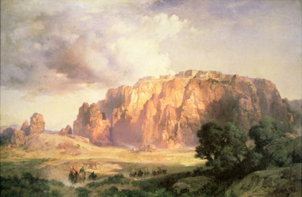 Detail of The Pueblo of Acoma, New Mexico by Thomas Moran