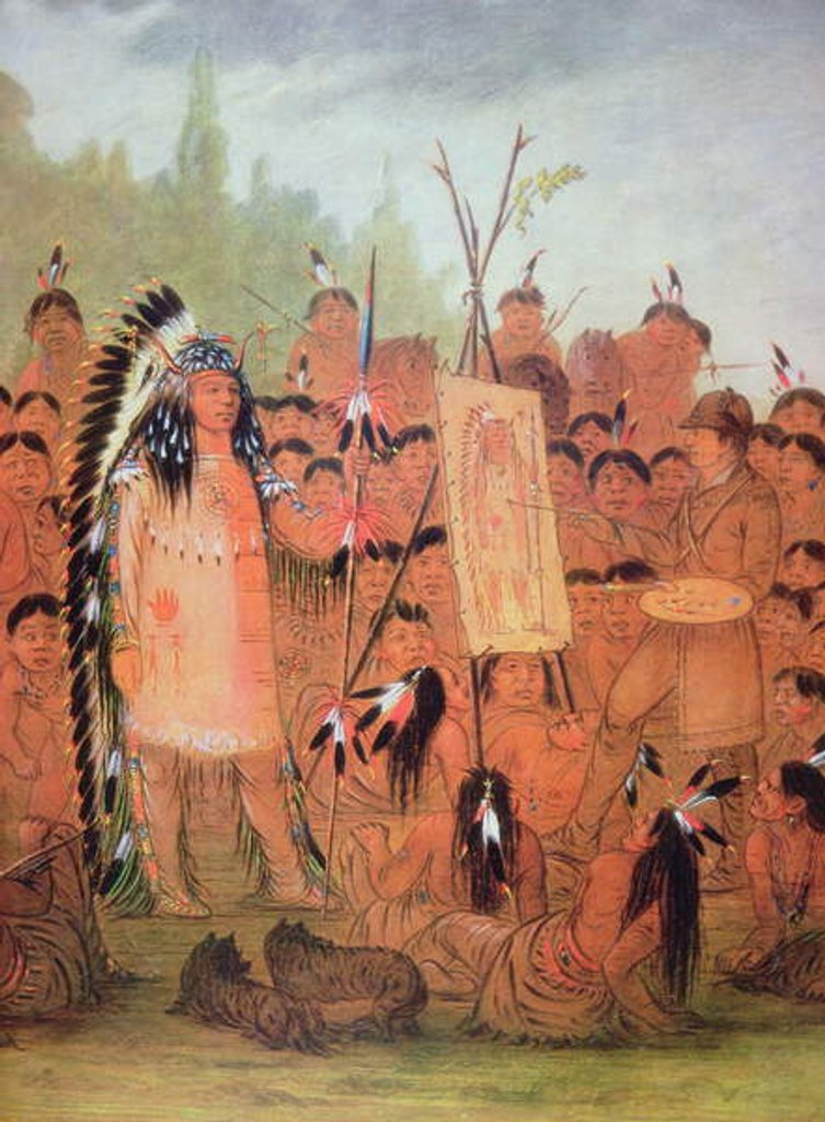 Detail of Self Portrait, c.1835 by George Catlin