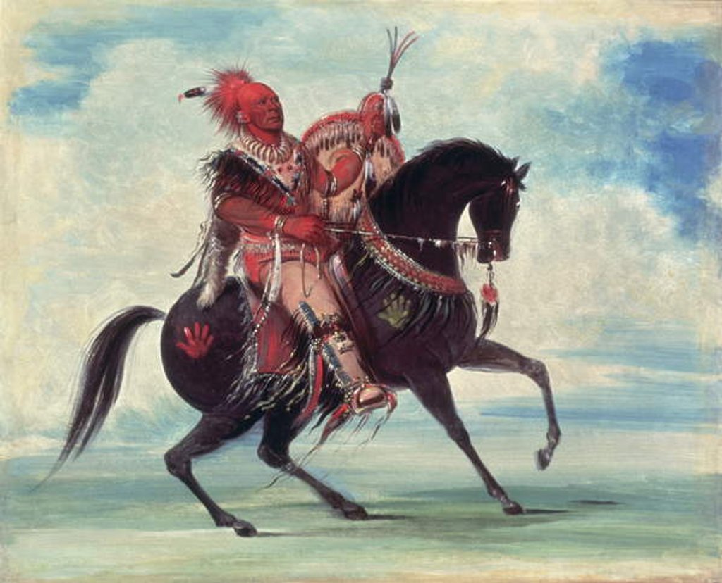 Detail of Chief Keokuk, 1834 by George Catlin
