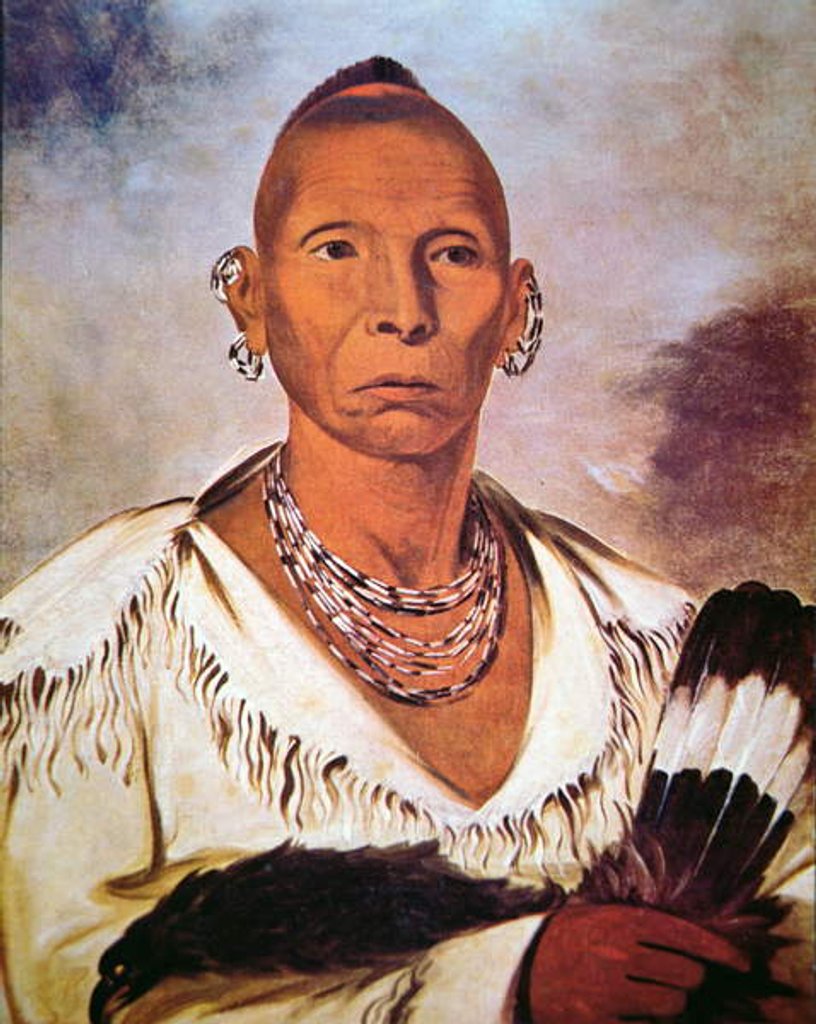 Detail of Black Hawk, 1832 by George Catlin