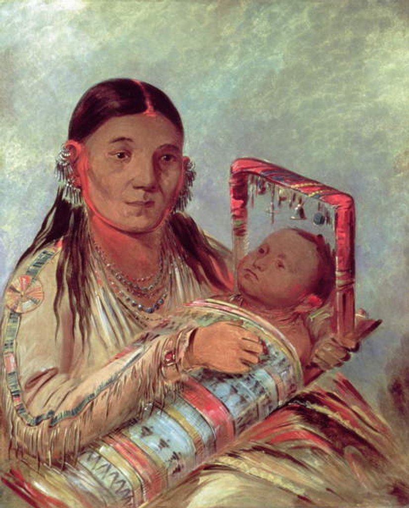 Detail of Sioux mother and baby, c.1830 by George Catlin