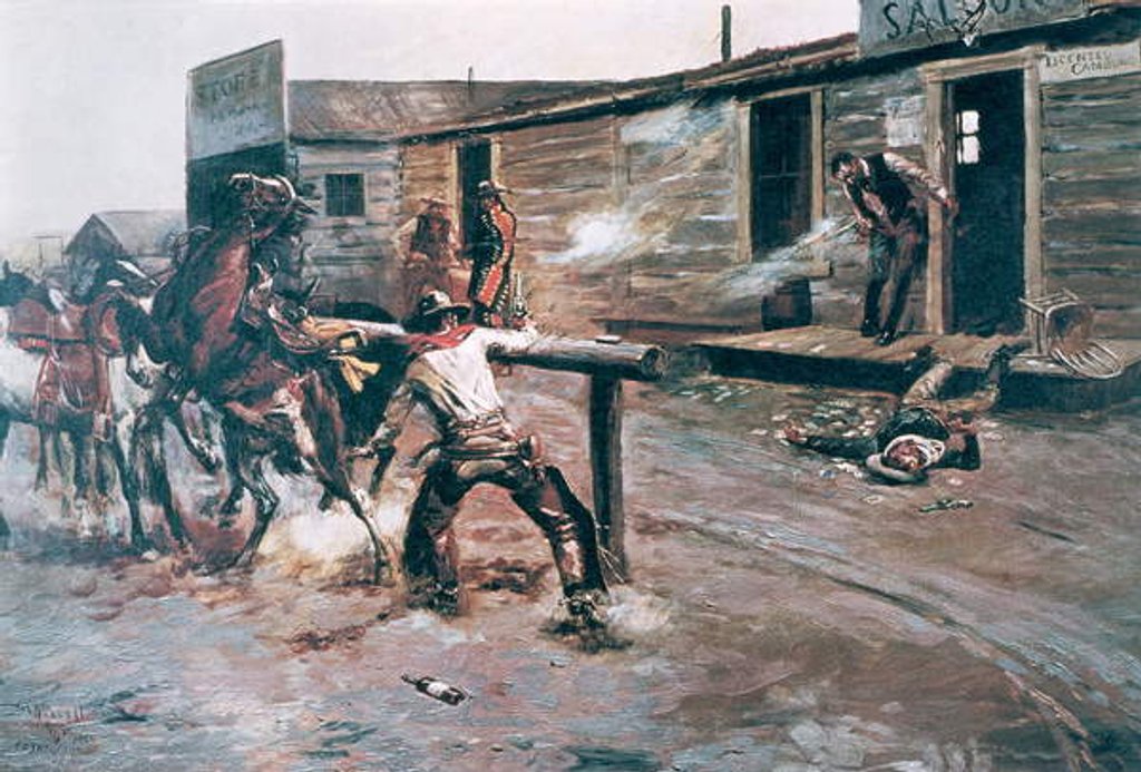 Detail of Death of a Gambler by Charles Marion Russell