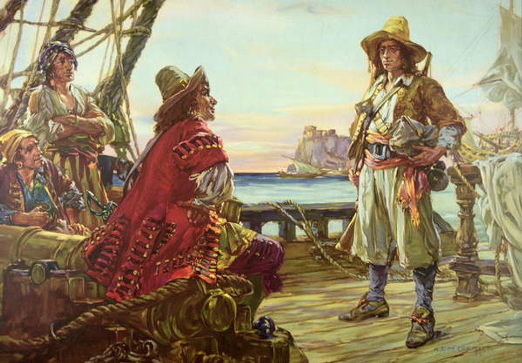 Detail of Recruiting for a pirate ship in the 17th Century, 1932 by Arthur David McCormick