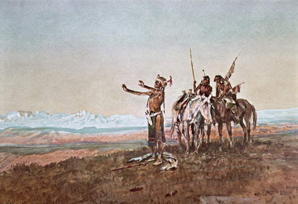 Detail of Invocation to the Sun, 1922 by Charles Marion Russell