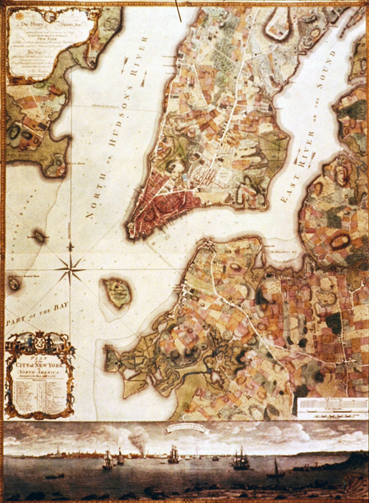 Detail of Map of New York in 1766-67 by American School