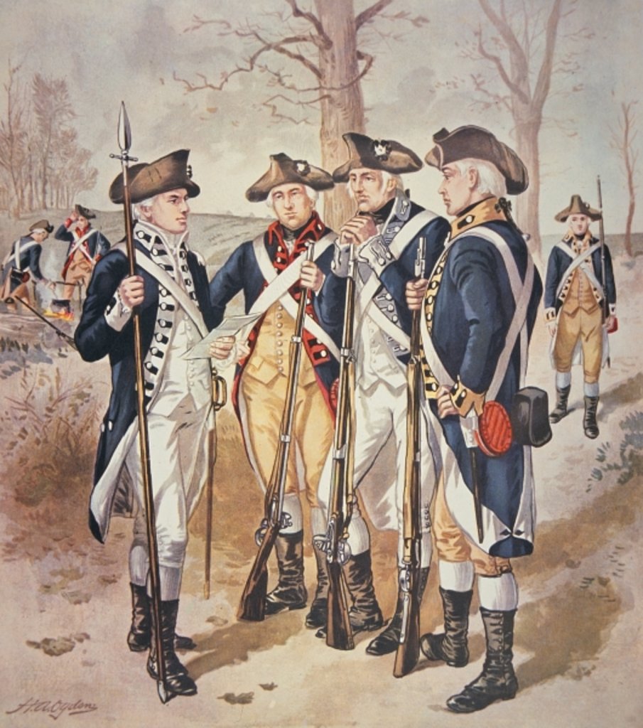 Detail of Infantry uniforms of the Continental Army of 1779-83 by Henry Alexander Ogden