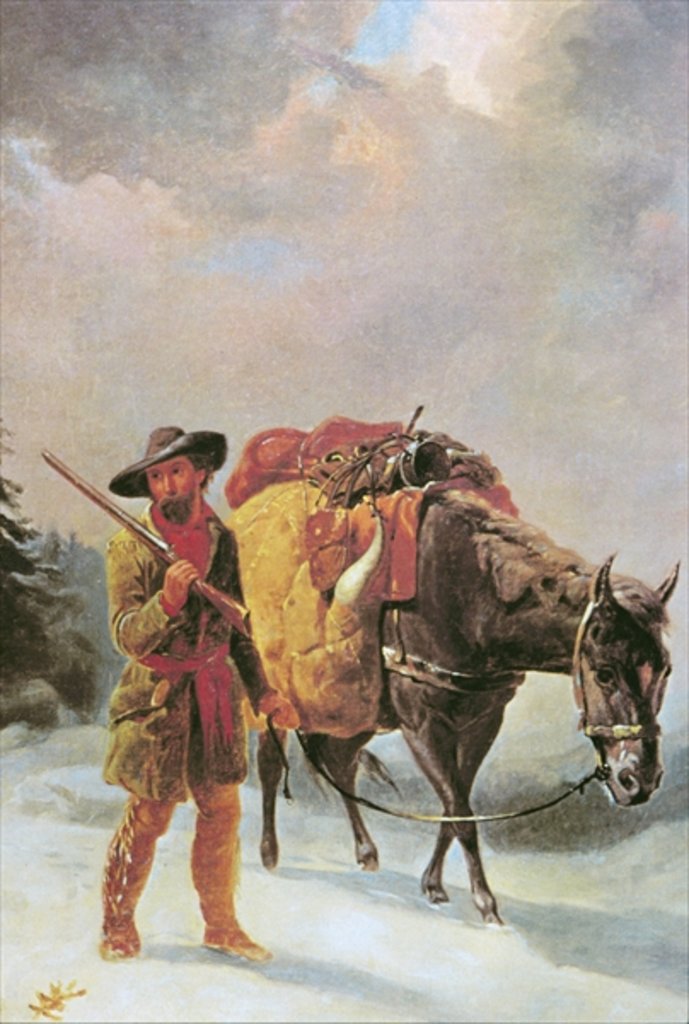 Detail of Fur Trapper Crossing the Mountains by William Tylee Ranney