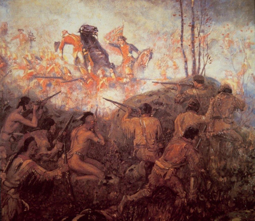 Detail of The death of General Braddock near Fort Duquesne by School English