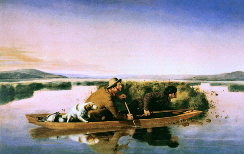 Detail of Duck Hunters on the Hoboken Marshes, New Jersey, 1849 by William Tylee Ranney
