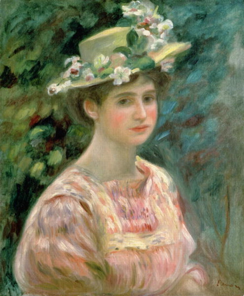 Detail of Girl with Eglantines on her Hat, c.1896 by Pierre Auguste Renoir