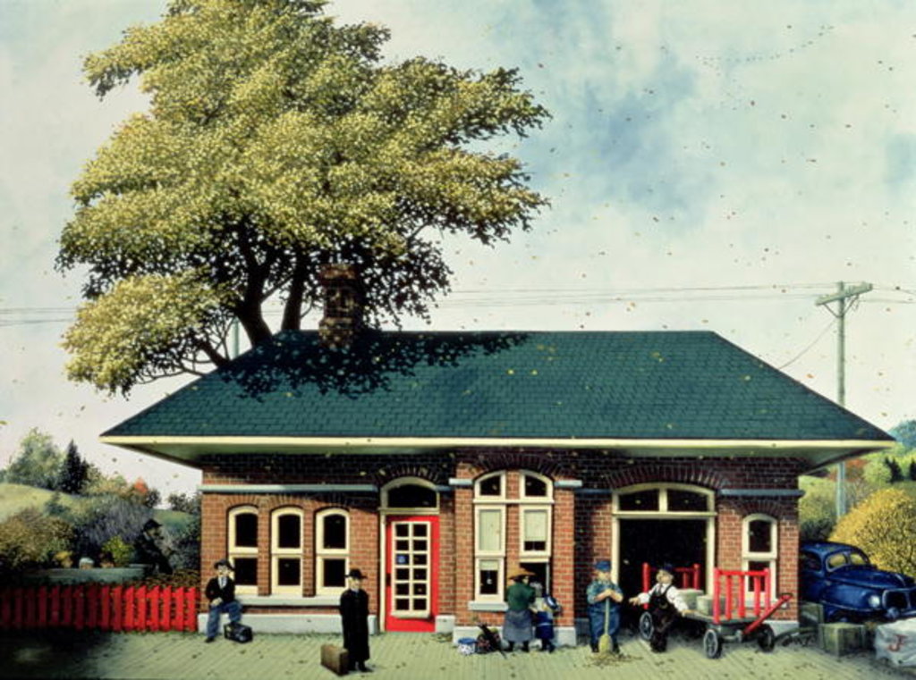 Detail of The Train Station, Autumn by Stephane Poulin