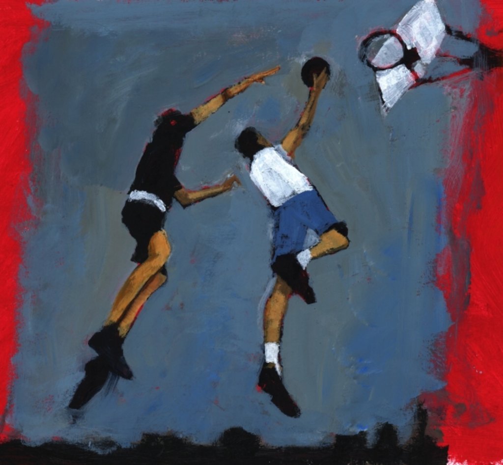 Detail of Basketball players, 2009 by Paul Powis
