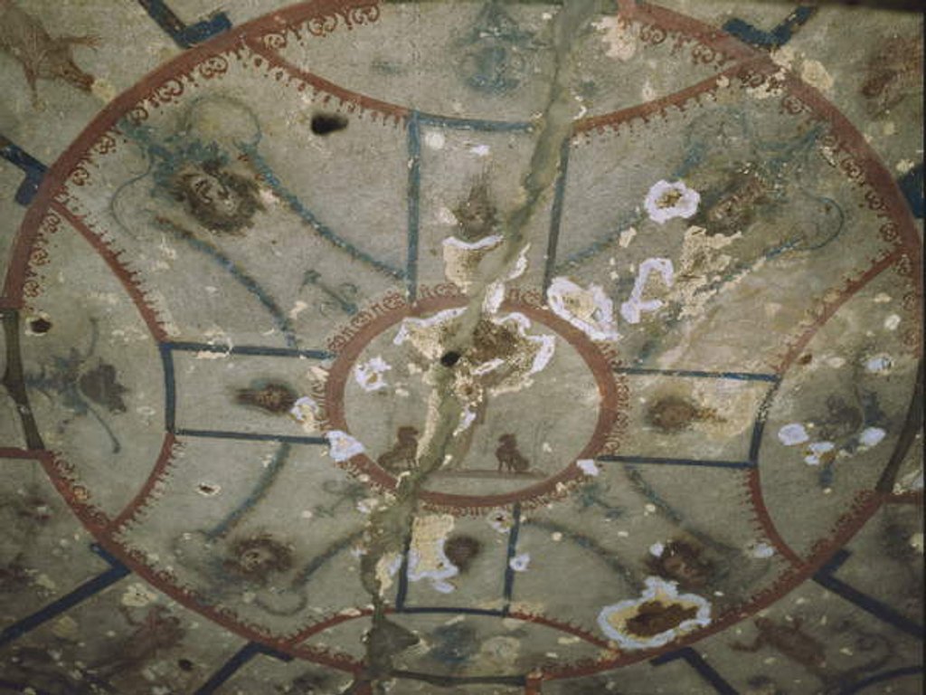 Detail of Ceiling of the Chapel of the Good Shepherd, Catacombs San Callisto, Rome by Roman