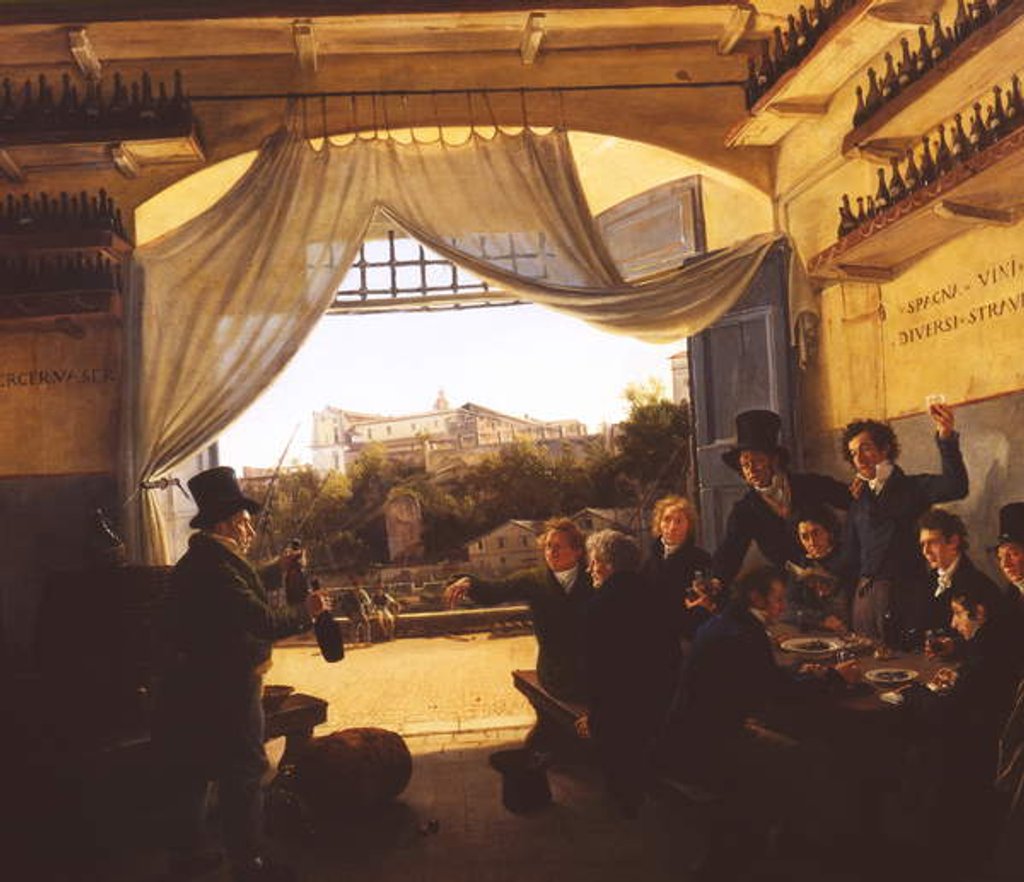 Detail of Crown Prince Ludwig in the Spanish Wine Tavern in Rome, 1824 by Franz Ludwig Catel