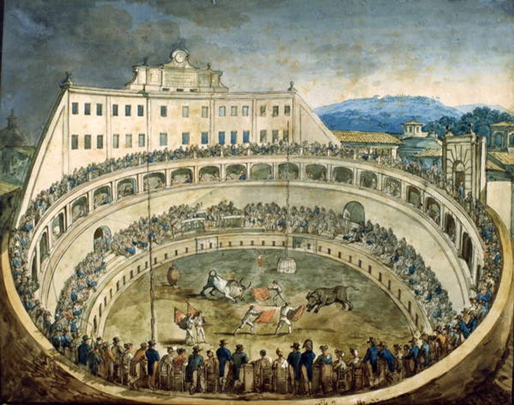 Detail of Bullfight by Bartolomeo Pinelli