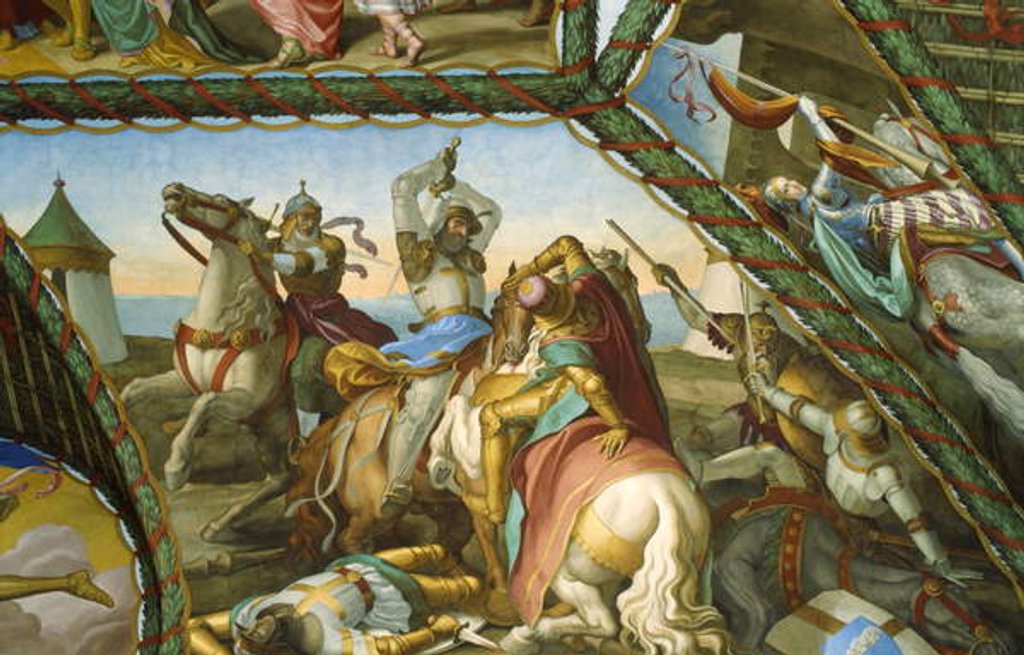 Detail of The Duel of the Six Knights by Julius Schnorr von Carolsfeld