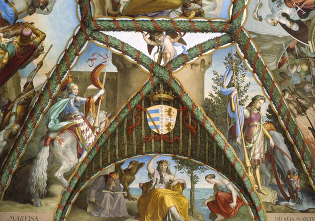 Detail of The Sorceresses Melissa, Atlante, Alcina and the figures of Marfisia and Bandimarte by Julius Schnorr von Carolsfeld