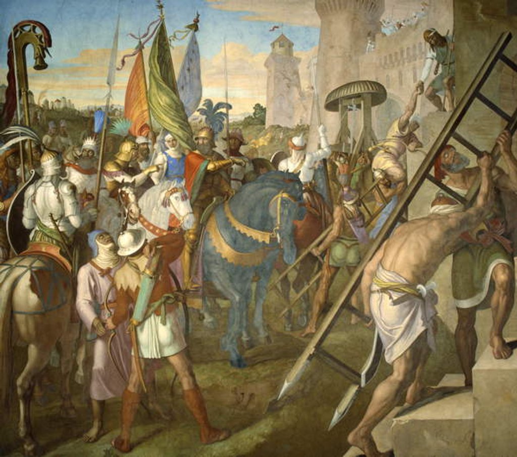 Detail of The army of Agramante that defeated the forces of Charlemagne by Julius Schnorr von Carolsfeld