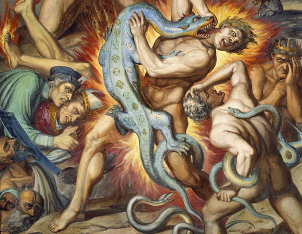 Detail of The Torments of Hell by Joseph Anton Koch