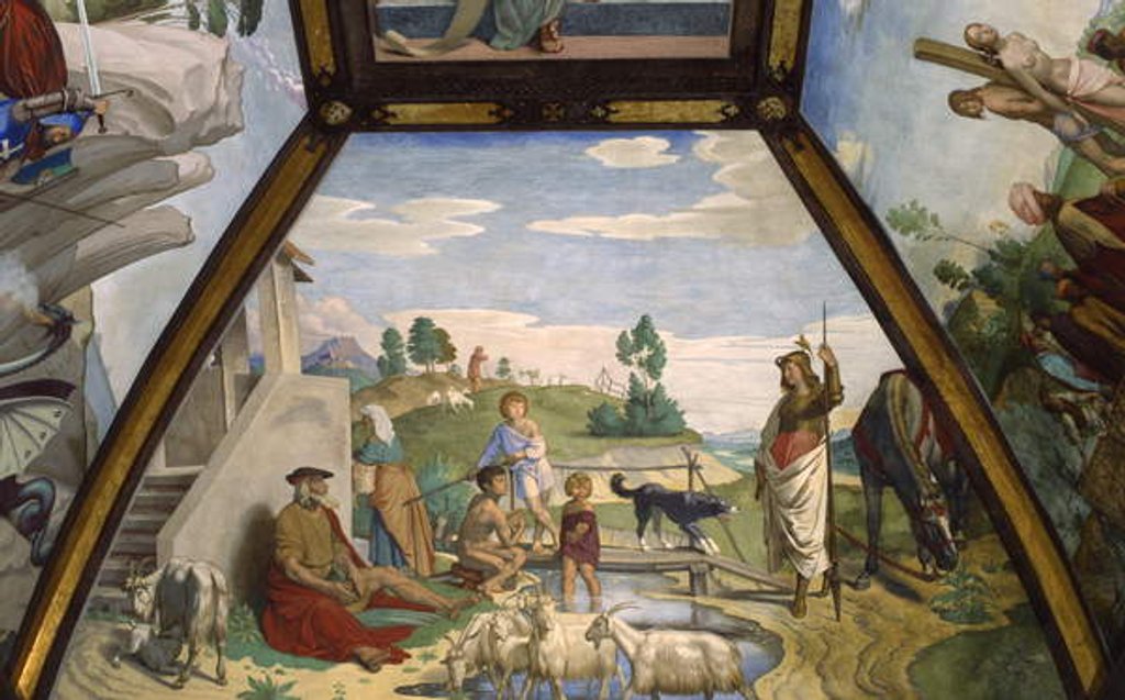 Detail of Erminia among the shepherds by Friedrich Overbeck