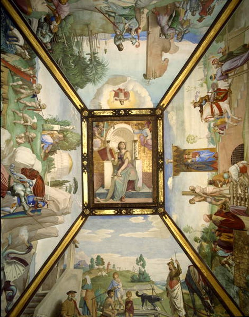 Detail of Ceiling illustrating the epic poem Jerusalem Delivered by Torquato Tasso by Friedrich Overbeck