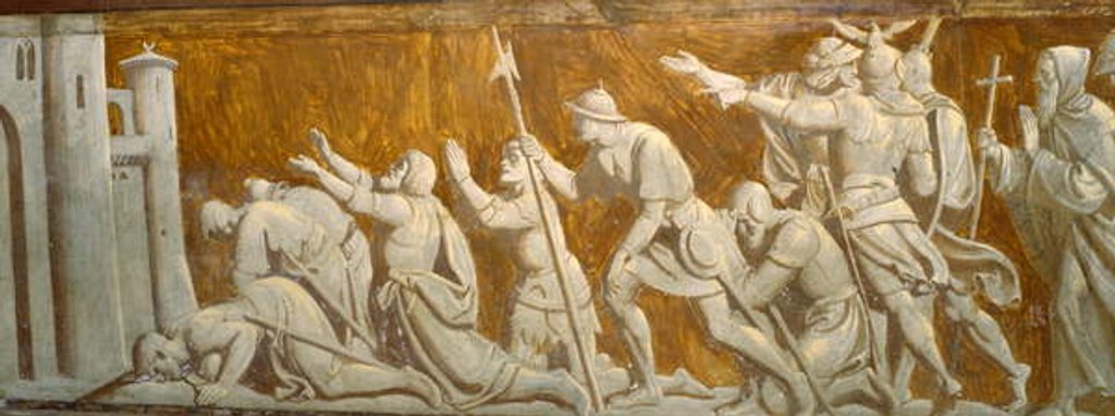 Detail of The Crusaders in front of the walls of Jerusalem by Friedrich Overbeck