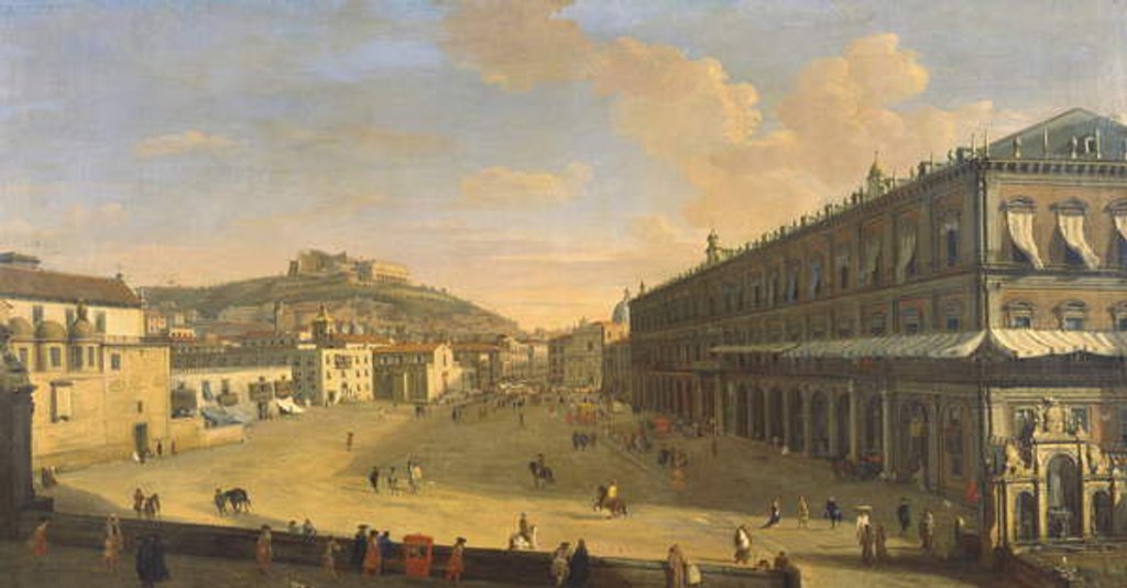 Detail of View of a street in Naples by Gaspar van Wittel
