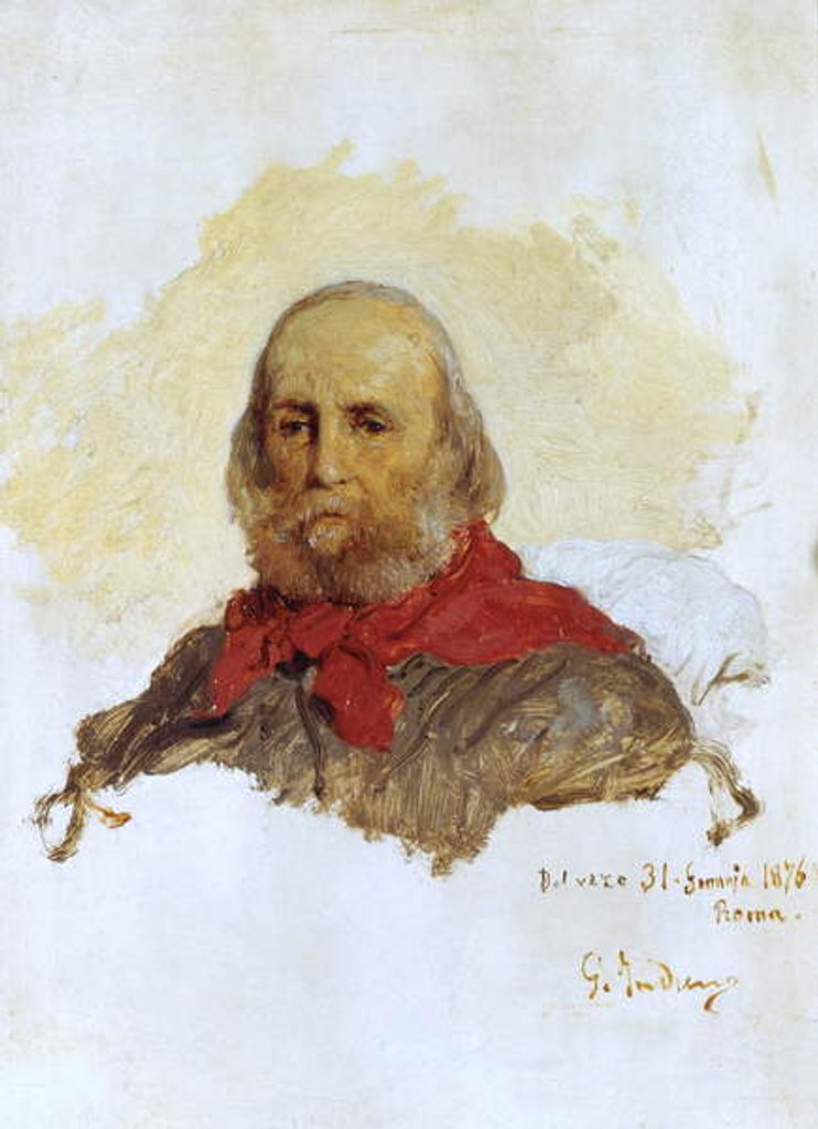 Detail of Portrait of Garibaldi, 1876 by Domenico Induno