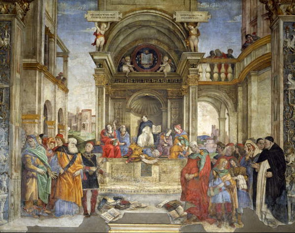 Detail of The Dispute of St Thomas, Carafa Chapel, Santa Maria sopra Minerva, Rome, 1488-93 by Filippino Lippi