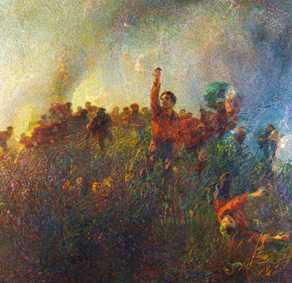 Detail of The Red Vanguard of Argonne by Plinio Nomellini
