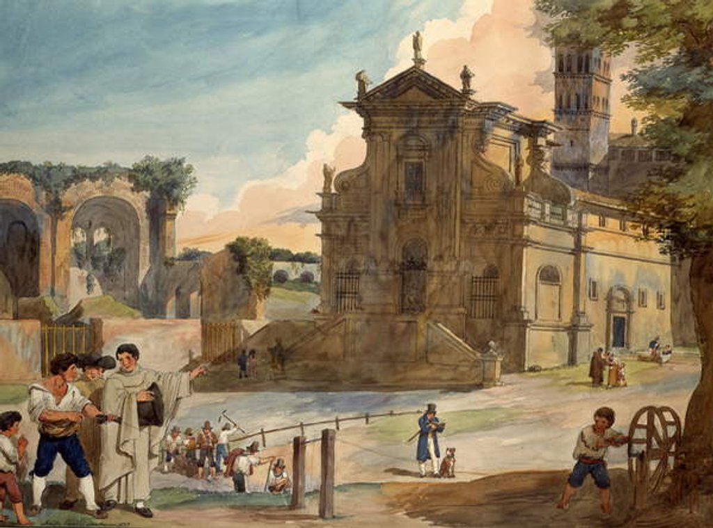 Detail of Facade of the Church of St. James of the Incurables, 1833 by Achille Pinelli