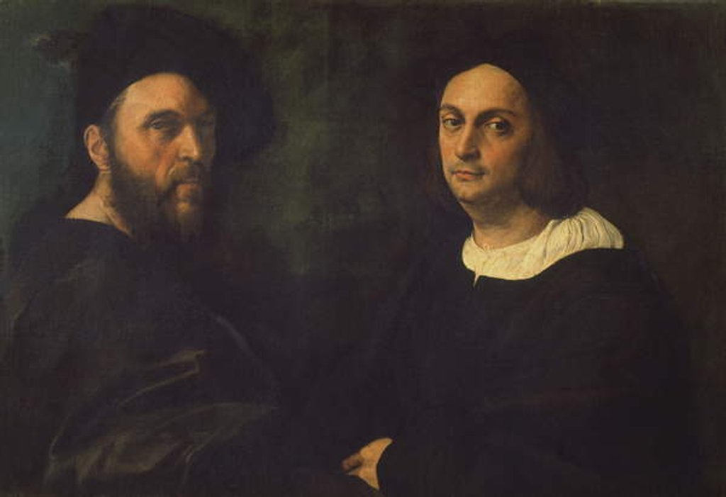 Detail of Double Portrait, c.1516 by Sanzio of Urbino (attr. to) Raphael