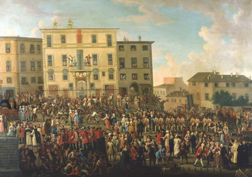 Detail of Festival in the garden of the Palazzo Rospigliosi by Giovanni Reder