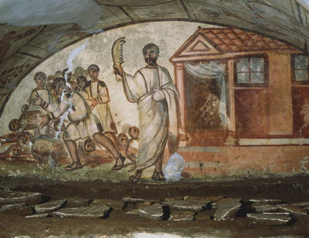 Detail of Fresco from the interior of a Via Latina Catacomb by Anonymous