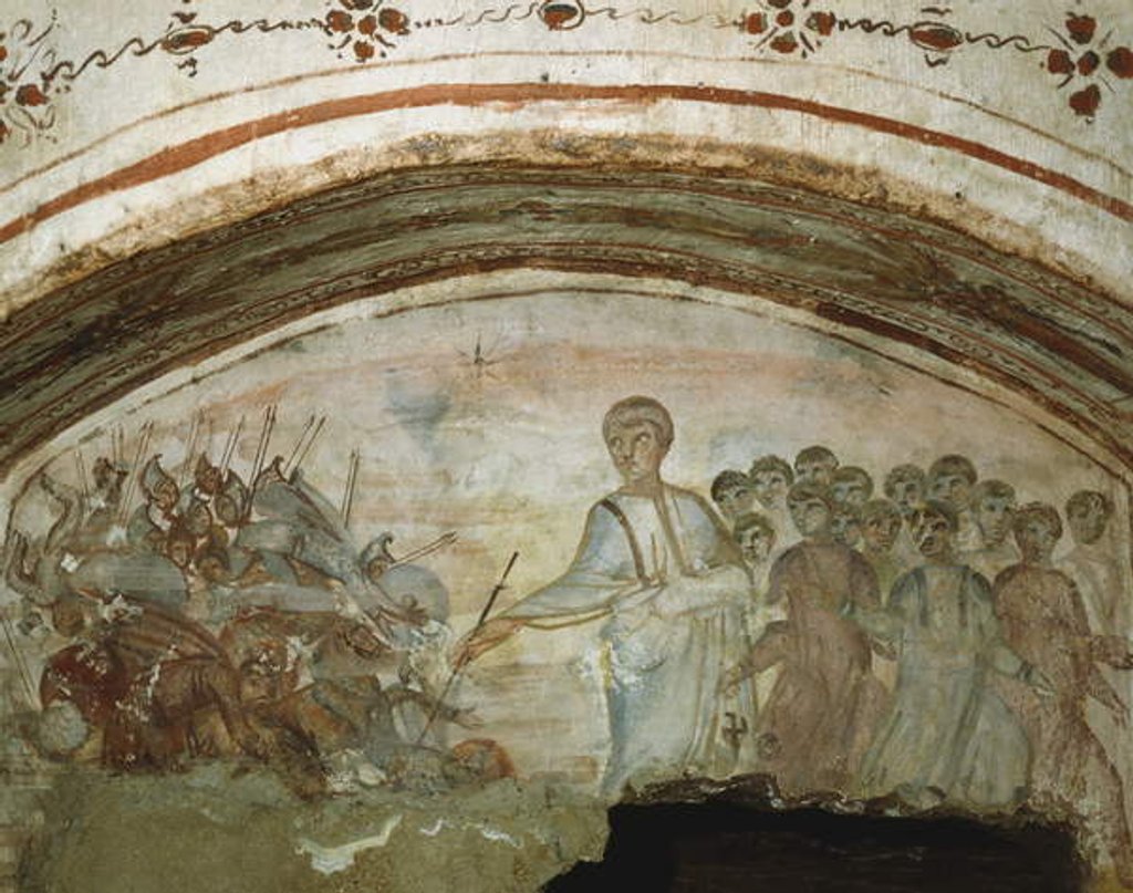 Detail of Fresco from the interior of the Via Latina Catacombs, 6th century by Roman Roman